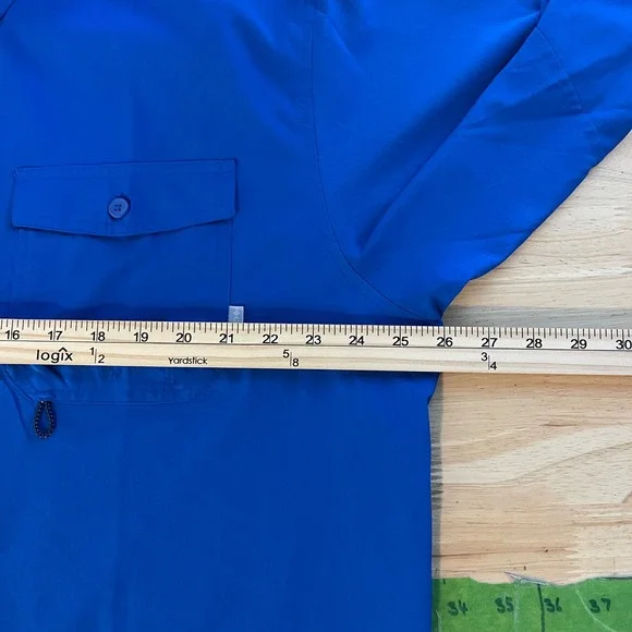 Columbia Fishing Shirt Omni-Shade Mens XL Roll Up Long Sleeve Vented Blue - Picture 7 of 11